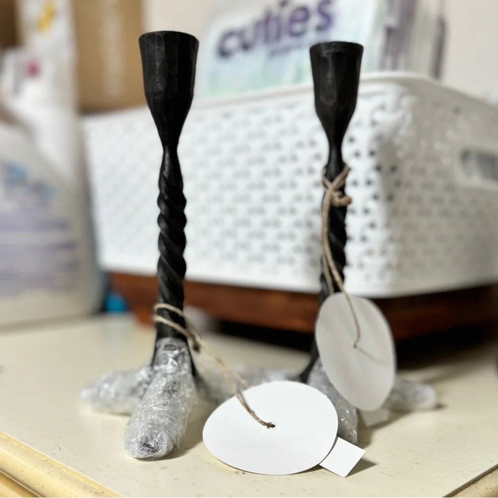 West Elm Candle Holders. Small and big. Iron. Heavy